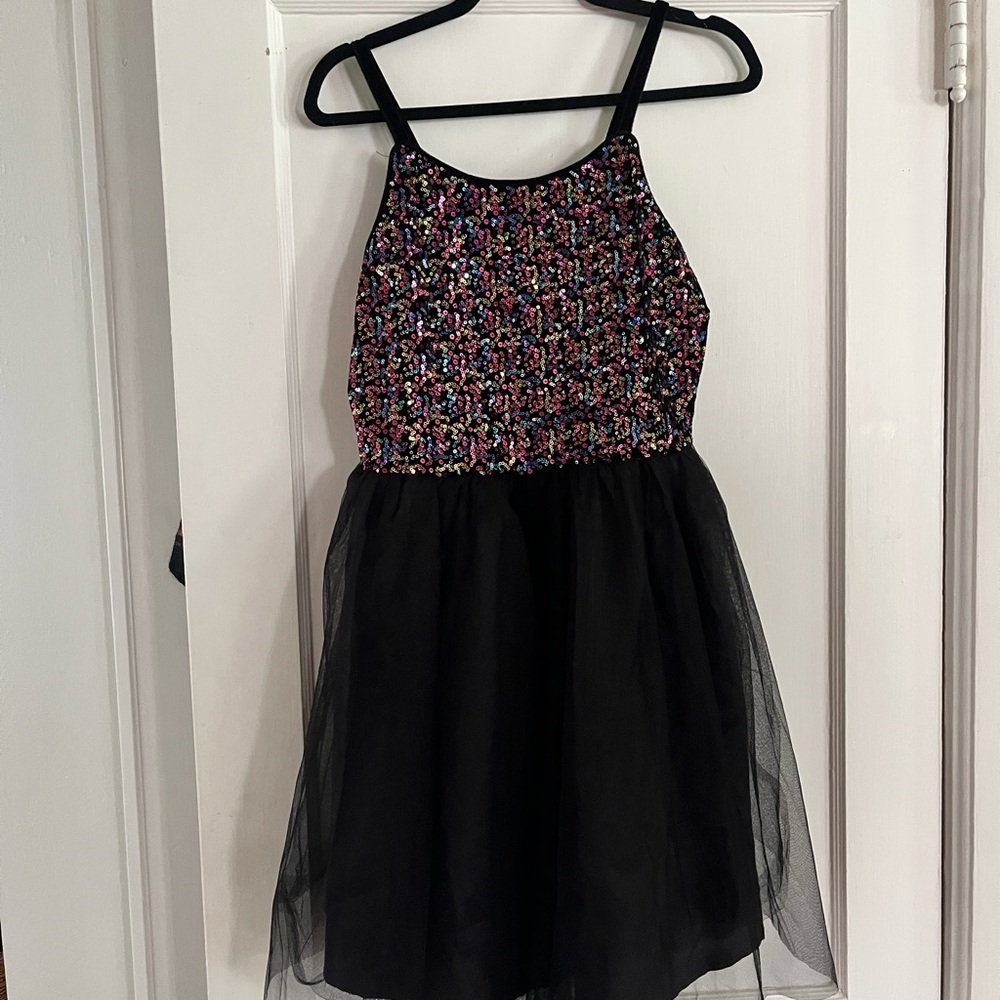 Zara Black Dress with Vibrant Sequin Detail